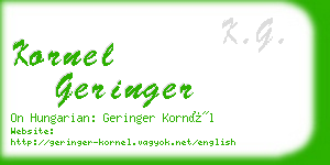 kornel geringer business card